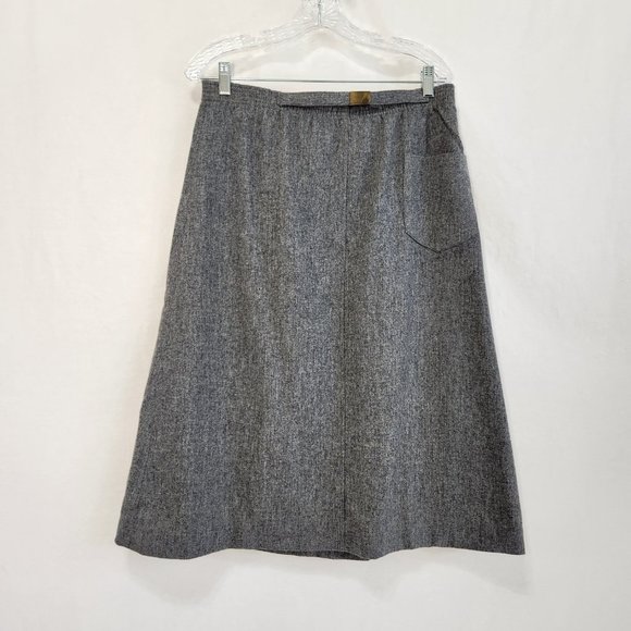 Summit Sportwear Dresses & Skirts - Vintage SUMMIT SPORTWEAR Minimalist Academia Wool Blend Gray Midi Skirt Size 10.